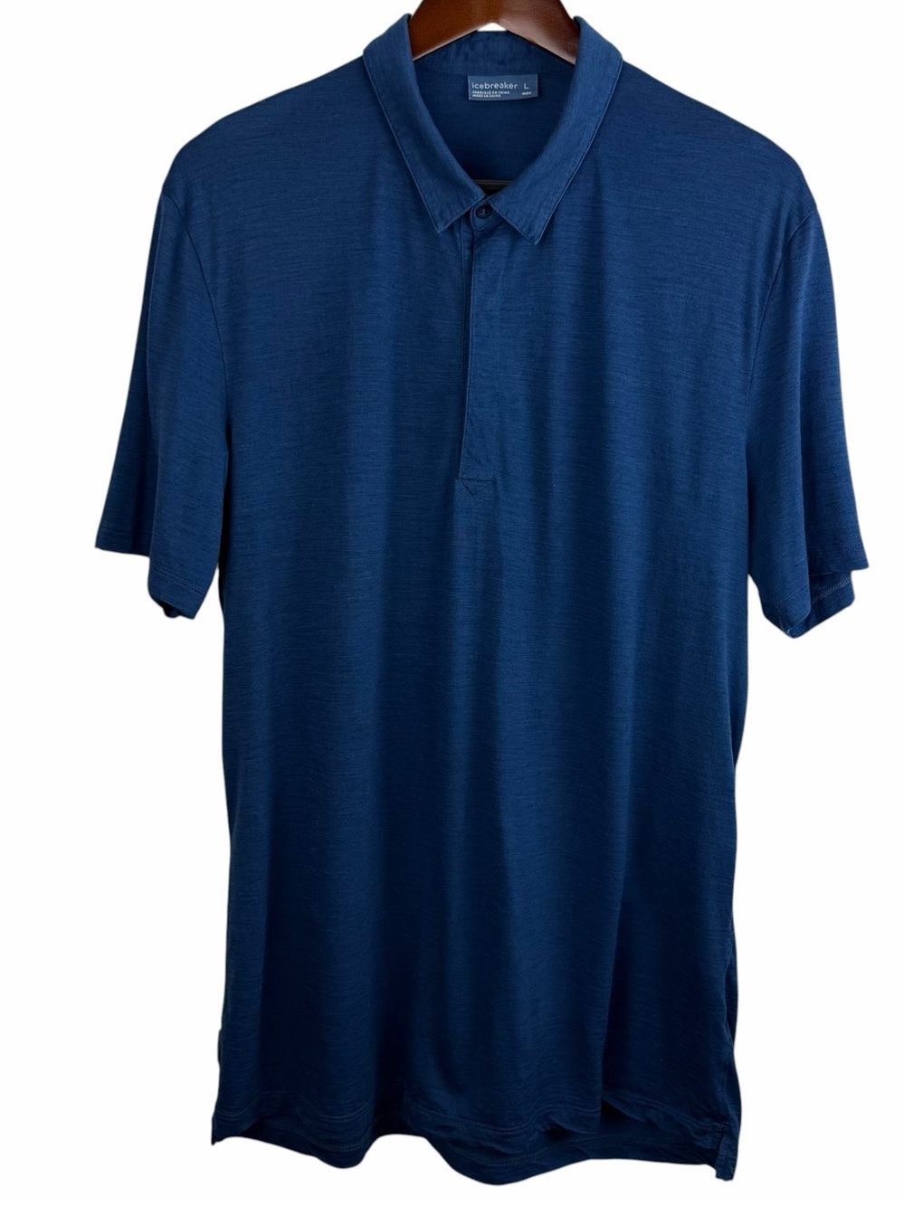 Icebreaker | Blue Merino Wool Polo Shirt